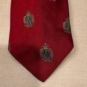 Vintage 1990s Polo by Ralph Lauren Red Silk Crest Tie